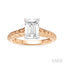 Emerald Shape Semi-Mount Diamond Engagement Ring