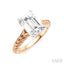 Emerald Shape Semi-Mount Diamond Engagement Ring