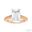 Emerald Shape Semi-Mount Diamond Engagement Ring