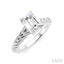 Emerald Shape Semi-Mount Diamond Engagement Ring