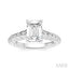 Emerald Shape Semi-Mount Diamond Engagement Ring
