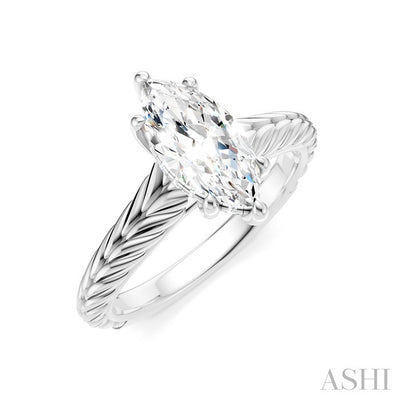 Marquise Shape Semi-Mount Diamond Engagement Ring