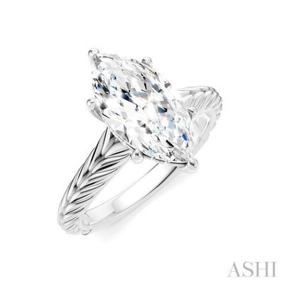 Marquise Shape Semi-Mount Diamond Engagement Ring