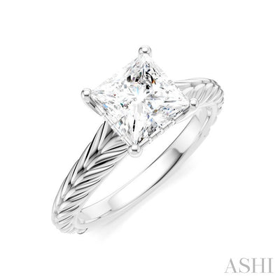 Princess Shape Semi-Mount Diamond Engagement Ring