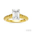 Emerald Shape Semi-Mount Diamond Engagement Ring