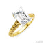 Emerald Shape Semi-Mount Diamond Engagement Ring