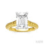 Emerald Shape Semi-Mount Diamond Engagement Ring