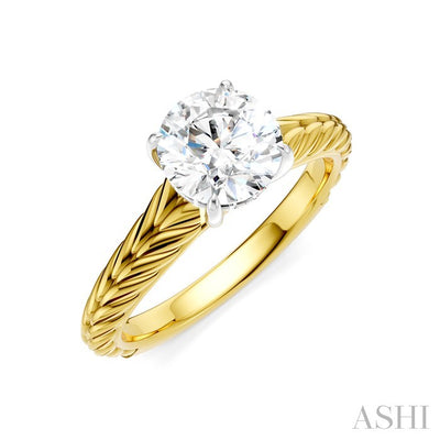 Round Shape Semi-Mount Diamond Engagement Ring