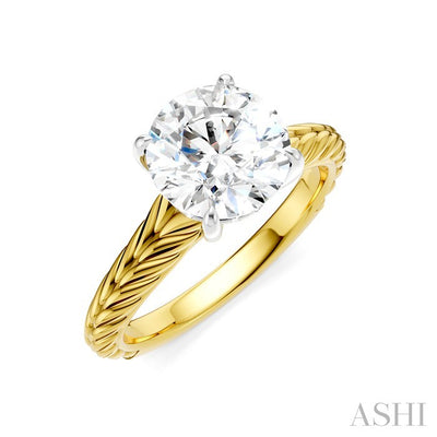 Round Shape Semi-Mount Diamond Engagement Ring