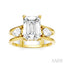 Emerald Shape Semi-Mount Diamond Engagement Ring