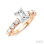 Emerald Shape Semi-Mount Diamond Engagement Ring