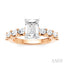 Emerald Shape Semi-Mount Diamond Engagement Ring