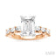 Emerald Shape Semi-Mount Diamond Engagement Ring