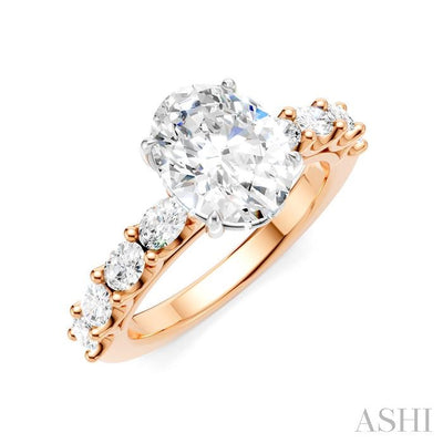 Oval Shape Semi-Mount Diamond Engagement Ring