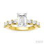 Emerald Shape Semi-Mount Diamond Engagement Ring