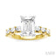 Emerald Shape Semi-Mount Diamond Engagement Ring