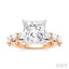 Princess Shape Semi-Mount Diamond Engagement Ring