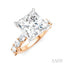 Princess Shape Semi-Mount Diamond Engagement Ring
