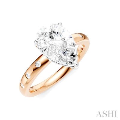 Pear Shape Semi-Mount Diamond Engagement Ring