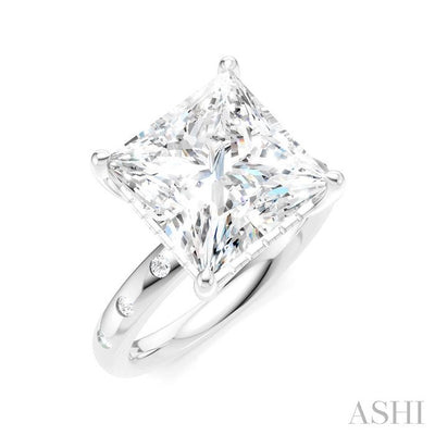 Princess Shape Semi-Mount Diamond Engagement Ring