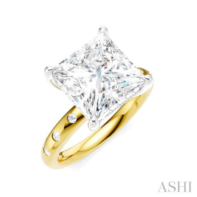 Princess Shape Semi-Mount Diamond Engagement Ring