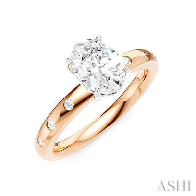 Oval Shape Semi-Mount Diamond Engagement Ring
