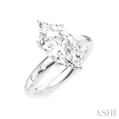 Marquise Shape Semi-Mount Diamond Engagement Ring