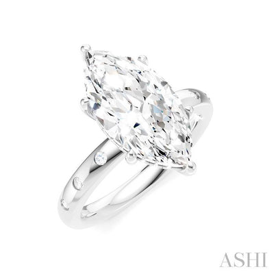 Marquise Shape Semi-Mount Diamond Engagement Ring