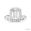 Emerald Shape Semi-Mount Diamond Engagement Ring