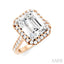 Emerald Shape Semi-Mount Halo Diamond Engagement Ring