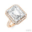 Emerald Shape Semi-Mount Halo Diamond Engagement Ring