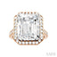 Emerald Shape Semi-Mount Halo Diamond Engagement Ring
