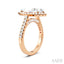 Marquise Shape Semi-Mount Halo Diamond Engagement Ring