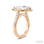 Marquise Shape Semi-Mount Halo Diamond Engagement Ring