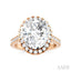 Oval Shape Semi-Mount Halo Diamond Engagement Ring