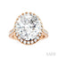 Oval Shape Semi-Mount Halo Diamond Engagement Ring