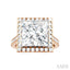 Princess Shape Semi-Mount Halo Diamond Engagement Ring