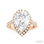Pear Shape Semi-Mount Halo Diamond Engagement Ring