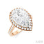 Pear Shape Semi-Mount Halo Diamond Engagement Ring