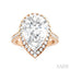Pear Shape Semi-Mount Halo Diamond Engagement Ring