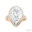 Pear Shape Semi-Mount Halo Diamond Engagement Ring