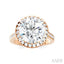 Round Shape Semi-Mount Halo Diamond Engagement Ring
