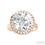 Round Shape Semi-Mount Halo Diamond Engagement Ring