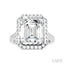 Emerald Shape Semi-Mount Halo Diamond Engagement Ring