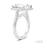 Emerald Shape Semi-Mount Halo Diamond Engagement Ring