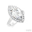Marquise Shape Semi-Mount Halo Diamond Engagement Ring