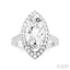 Marquise Shape Semi-Mount Halo Diamond Engagement Ring