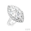 Marquise Shape Semi-Mount Halo Diamond Engagement Ring