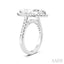 Marquise Shape Semi-Mount Halo Diamond Engagement Ring
