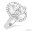 Oval Shape Semi-Mount Halo Diamond Engagement Ring